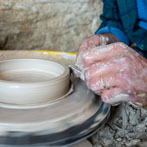 Daniel Boyle at work in his pottery 2019